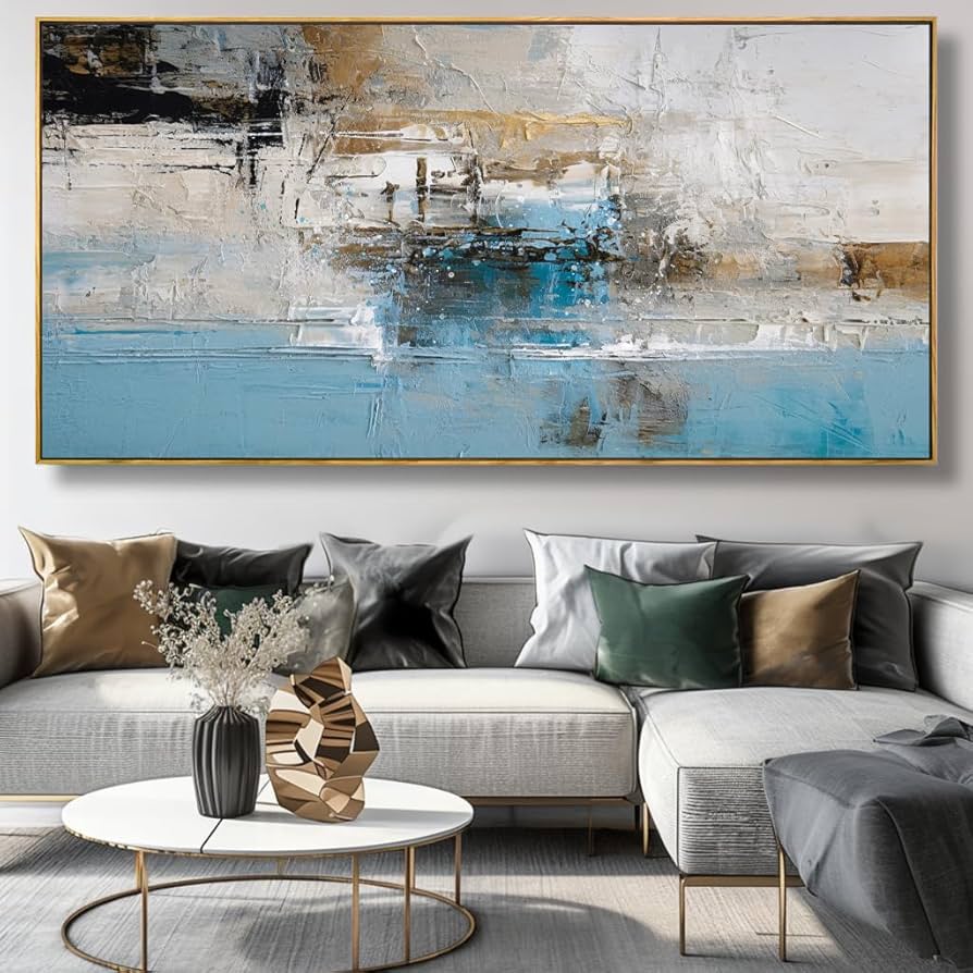 Amazon.com: Wall Art Abstract Canvas Painting Blue Fantasy